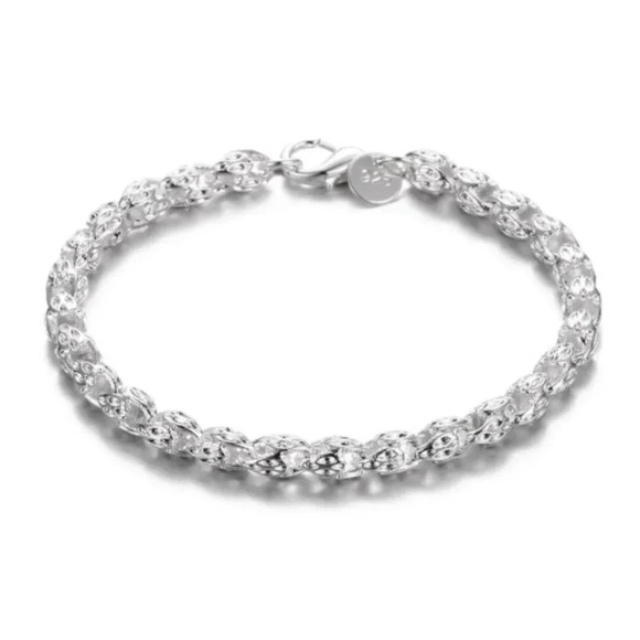 925 Sterling Silver Chain Link Bracelet 5 mm - Picture 3 of 3